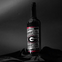Georgia 2021 National Champions Poster Etched Display Bottle
