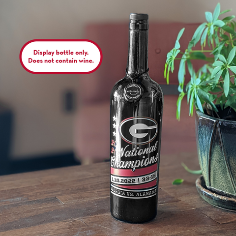 Georgia 2021 National Champions Stars Etched Display Bottle