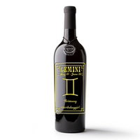Gemini Custom Etched Wine Bottle