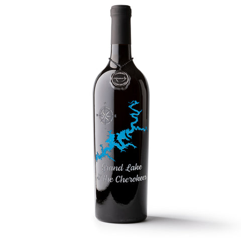 Grand Lake O' the Cherokees Etched Wine