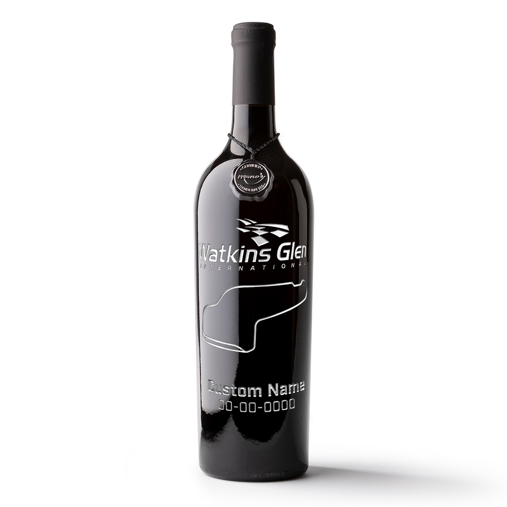 Watkins Glen International Custom Etched Wine