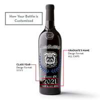 Drake University Custom Alumni Etched Wine