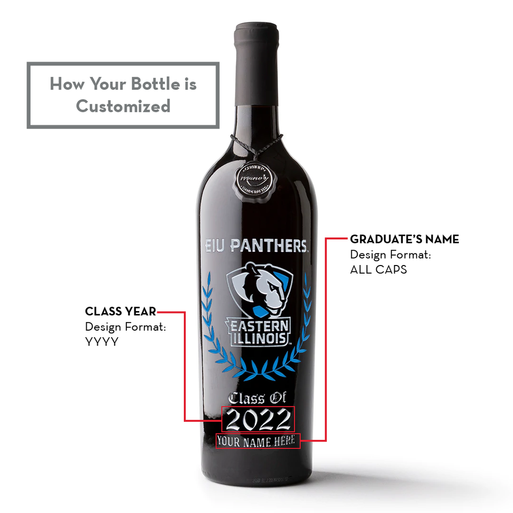 Eastern Illinois Custom Alumni Etched Wine
