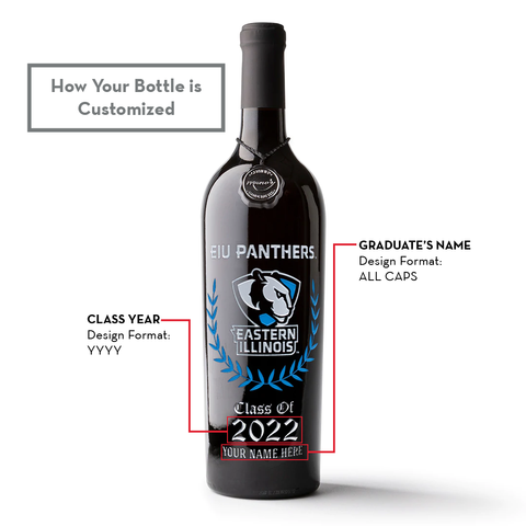 Eastern Illinois Custom Alumni Etched Wine