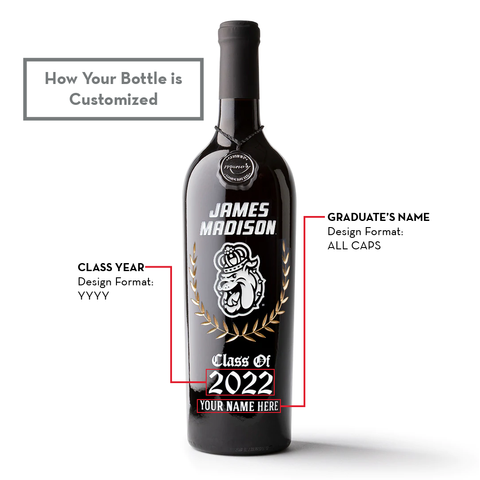 James Madison Custom Alumni Etched Wine