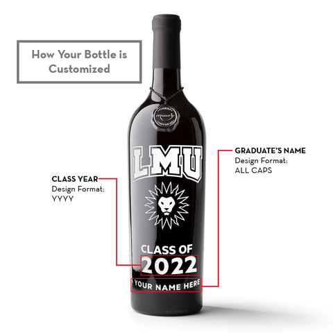 Loyola Marymount University Custom Alumni Etched Wine