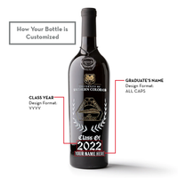 University of Northern Colorado Custom Alumni Etched Wine Bottle