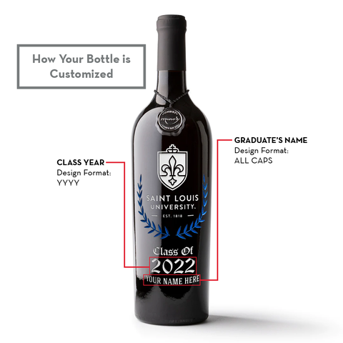 Saint Louis University Custom Alumni Etched Wine