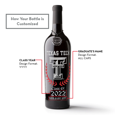Texas Tech Custom Alumni Etched Wine