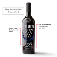 Villanova University Custom Alumni Etched Wine