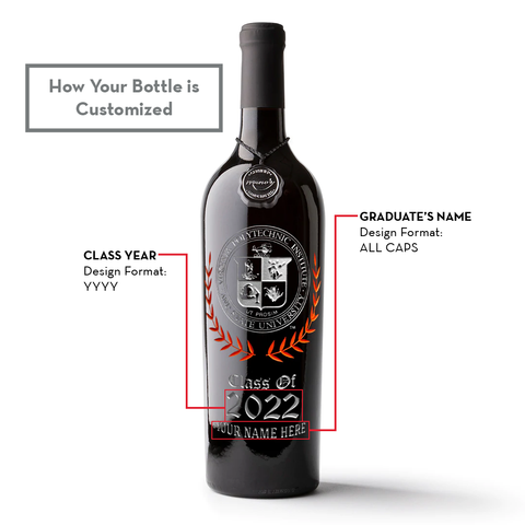 Virginia Tech Custom Alumni Etched Wine