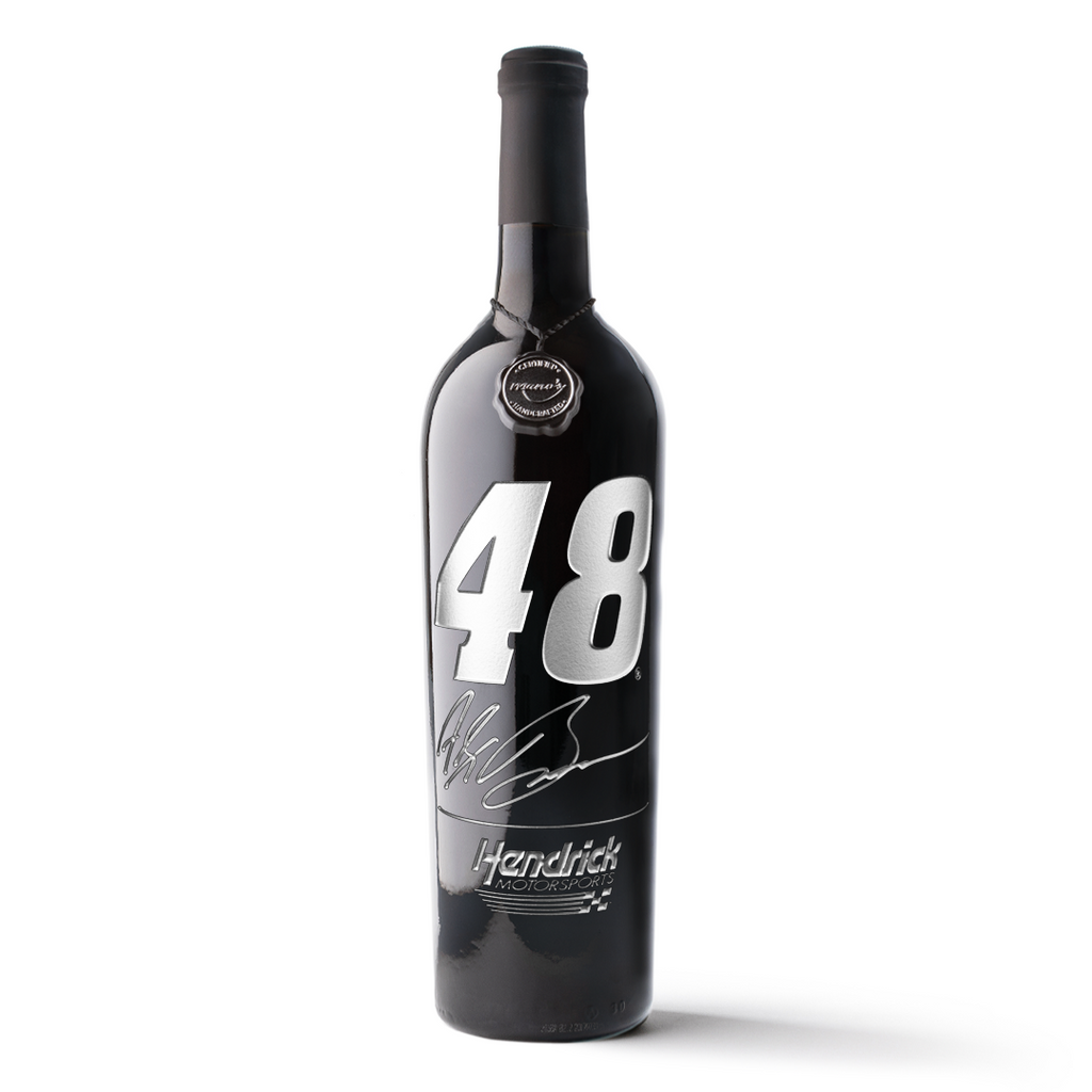 #48 Alex Bowman Signature Etched Wine Bottle