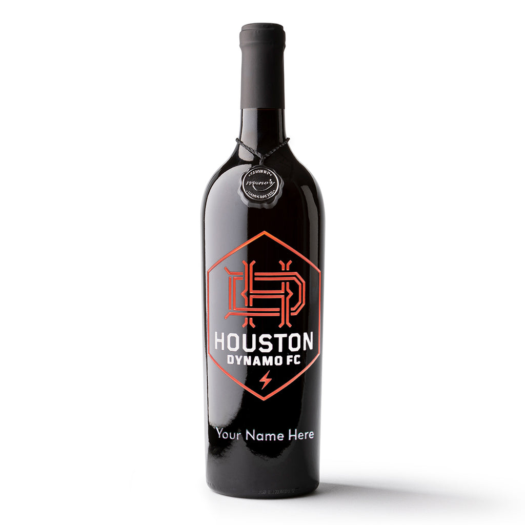 Houston Dynamo Custom Name Etched Wine