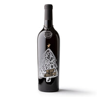 Merry Christmas Tree Etched Wine