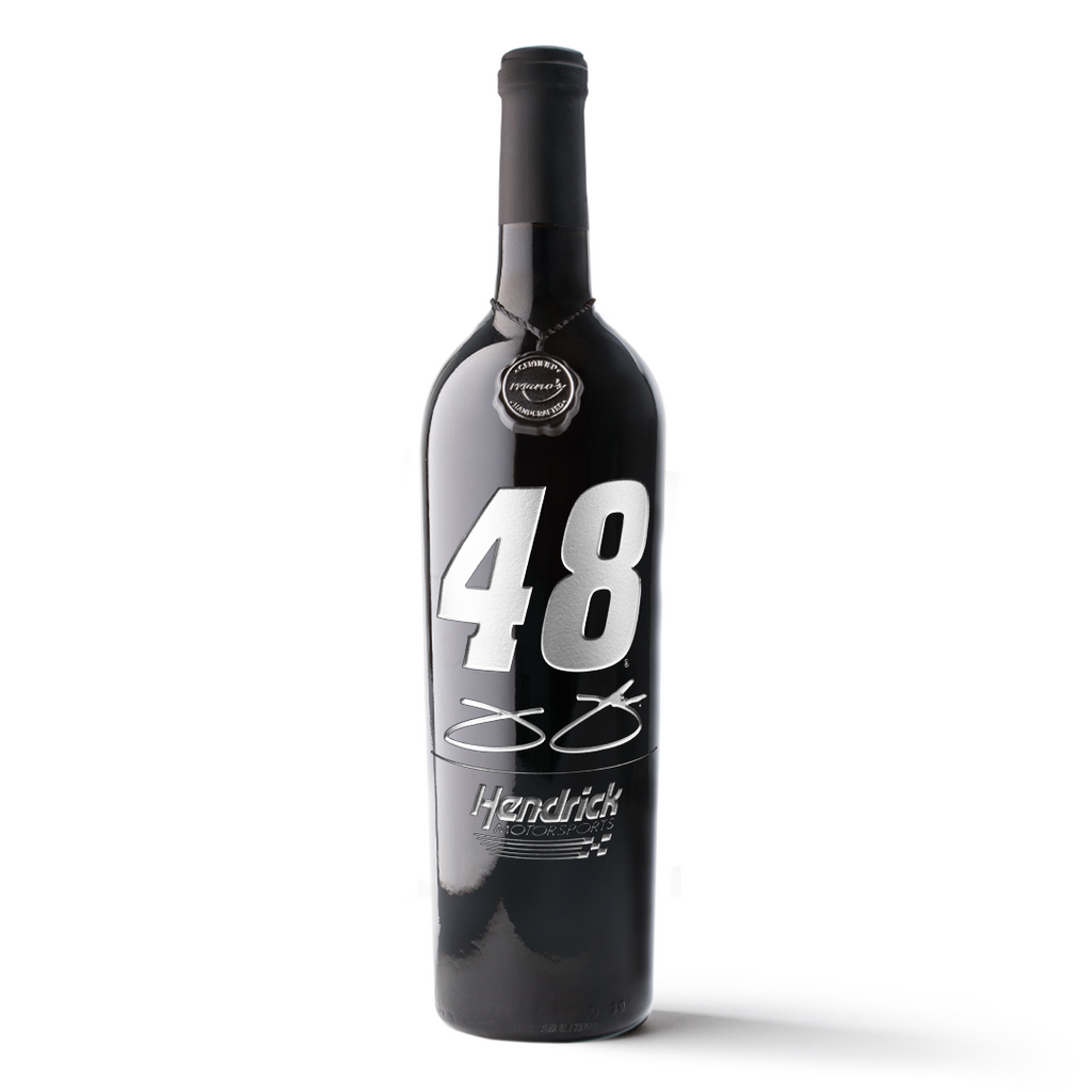 #48 Jimmie Johnson Etched Wine Bottle