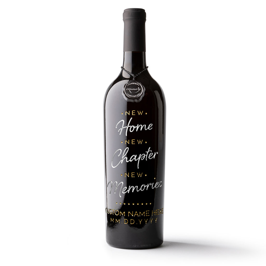New Memories Custom Name Etched Wine