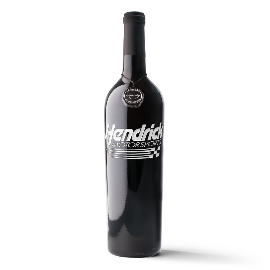 Hendrick Motorsports Logo Etched Wine Bottle