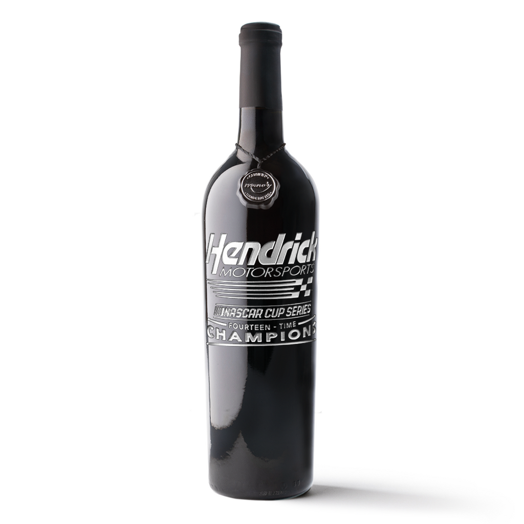 Hendrick Motorsports 14x Champions Etched Wine Bottle