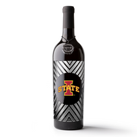 Iowa State University Logo Frame Etched Wine Bottle