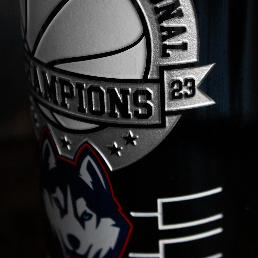 UCONN 2023 Men's Basketball Champions Etched Wine