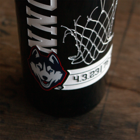 UCONN 2023 Men's Basketball Champions Net Etched Wine