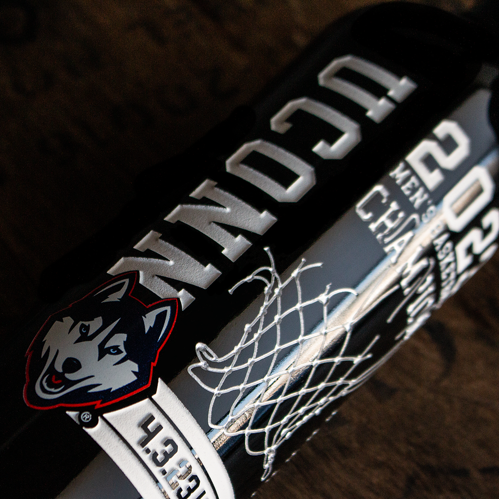 UCONN 2023 Men's Basketball Champions Net Etched Wine