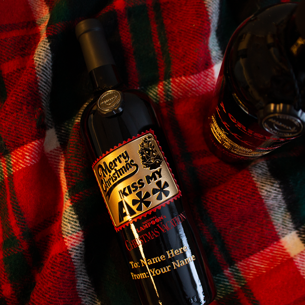 Christmas Vacation Custom Post Card Etched Wine