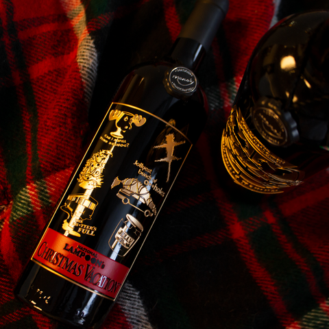 Christmas Vacation Icons Etched Wine