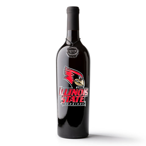Illinois State University Etched Wine Bottle