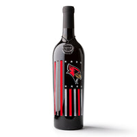 Illinois State Flag Etched Wine Bottle