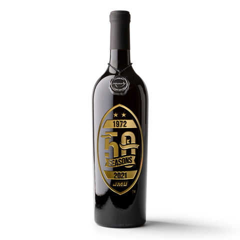 James Madison University 50 Seasons Etched Wine