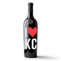 I Heart KC Etched Wine Bottle