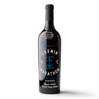 Kansas City 2022 Marathon Custom Name Etched Wine Bottle