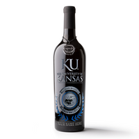 University of Kansas Custom Alumni Etched Wine Bottle