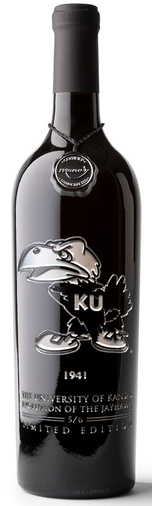 University of Kansas Evolution Etched Wine 6 Pack