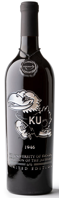 University of Kansas Evolution Etched Wine 6 Pack