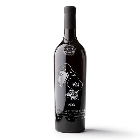 University of Kansas Evolution 1923 Etched Wine