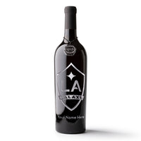 LA Galaxy Shield Logo Custom Name Etched Wine
