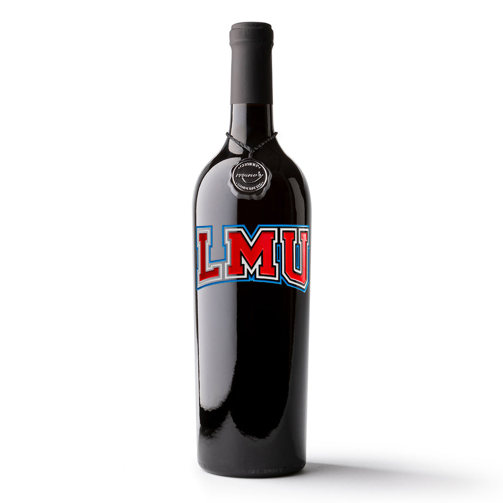 Loyola Marymount University LMU Logo Etched Wine