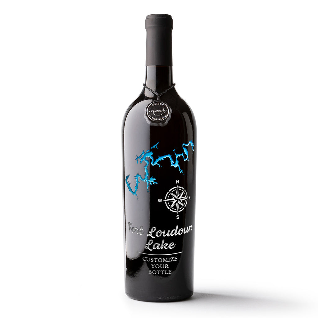 Fort Loudon Lake Custom Etched Wine