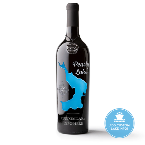 Pearly Lake Custom Etched Wine