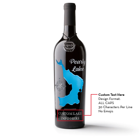 Pearly Lake Custom Etched Wine