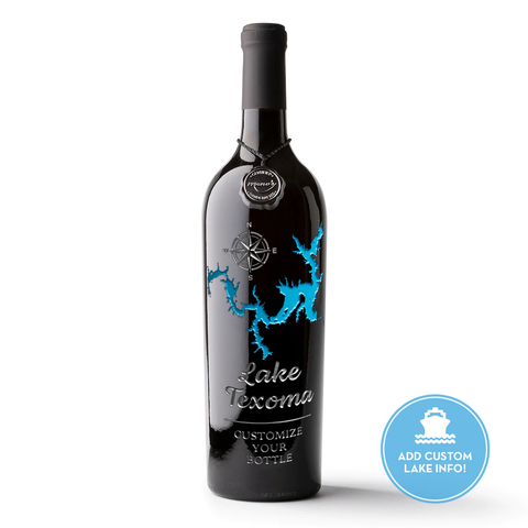 Lake Texoma Custom Etched Wine