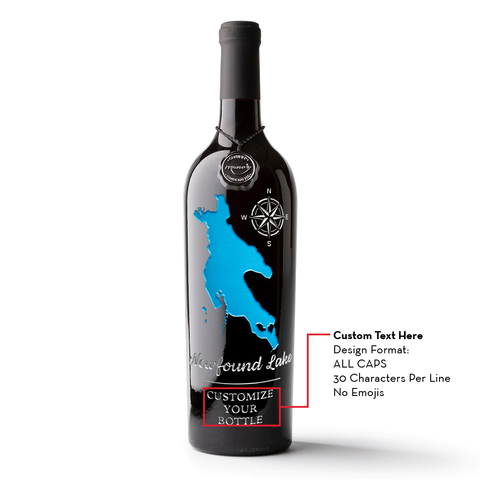 Newfound Lake Custom Etched Wine