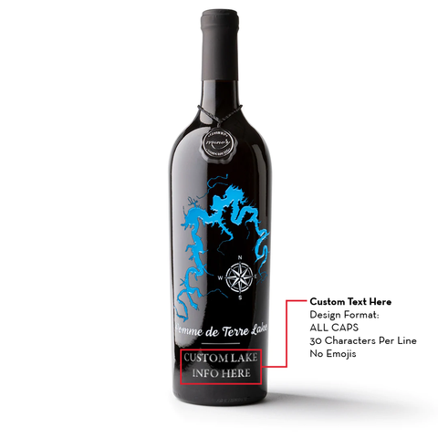 Pomme de Terre Lake Custom Etched Wine