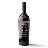 Libra Custom Etched Wine Bottle