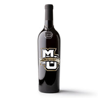 Marquette University Logo Etched Wine Bottle