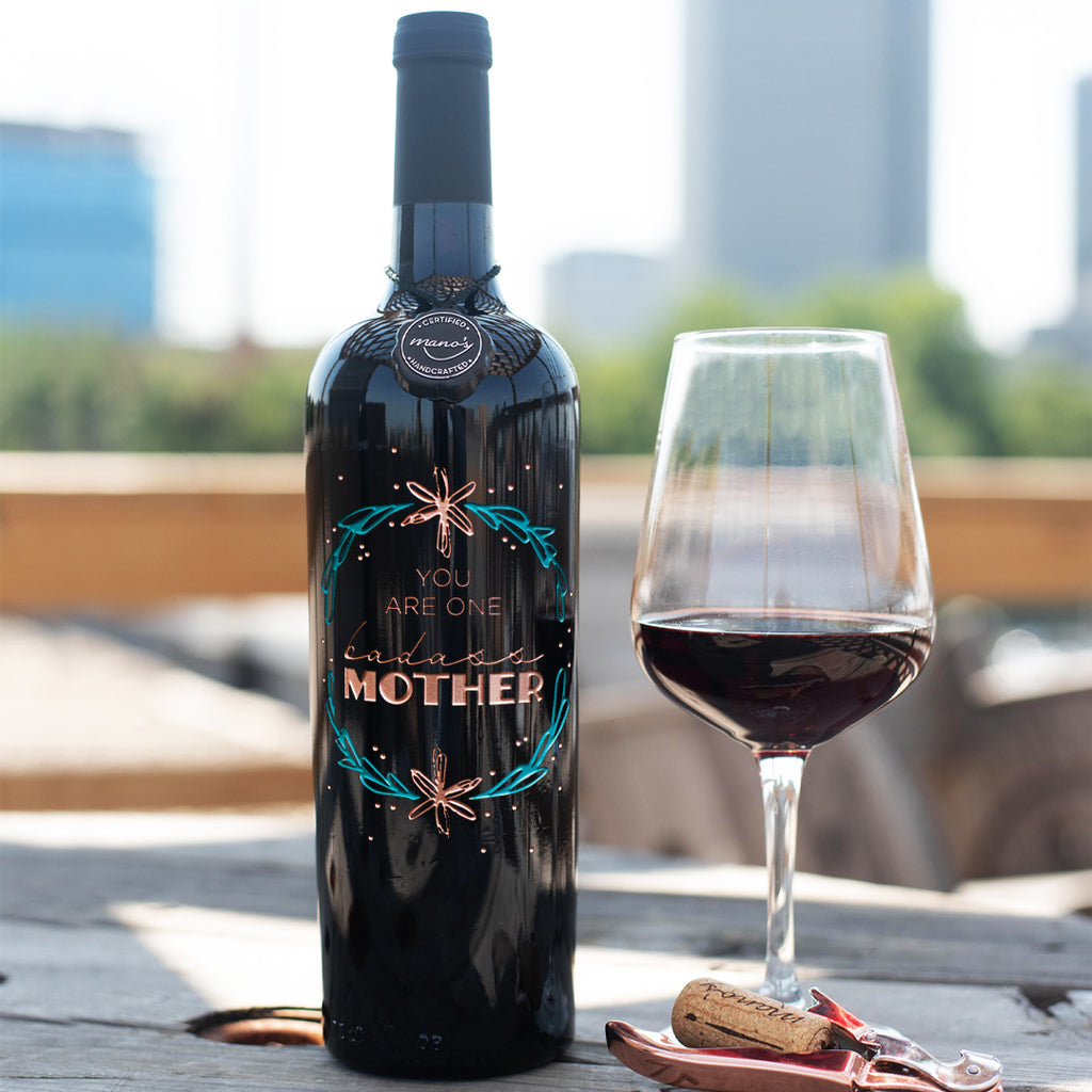 Mother's Day Saying Etched Wine