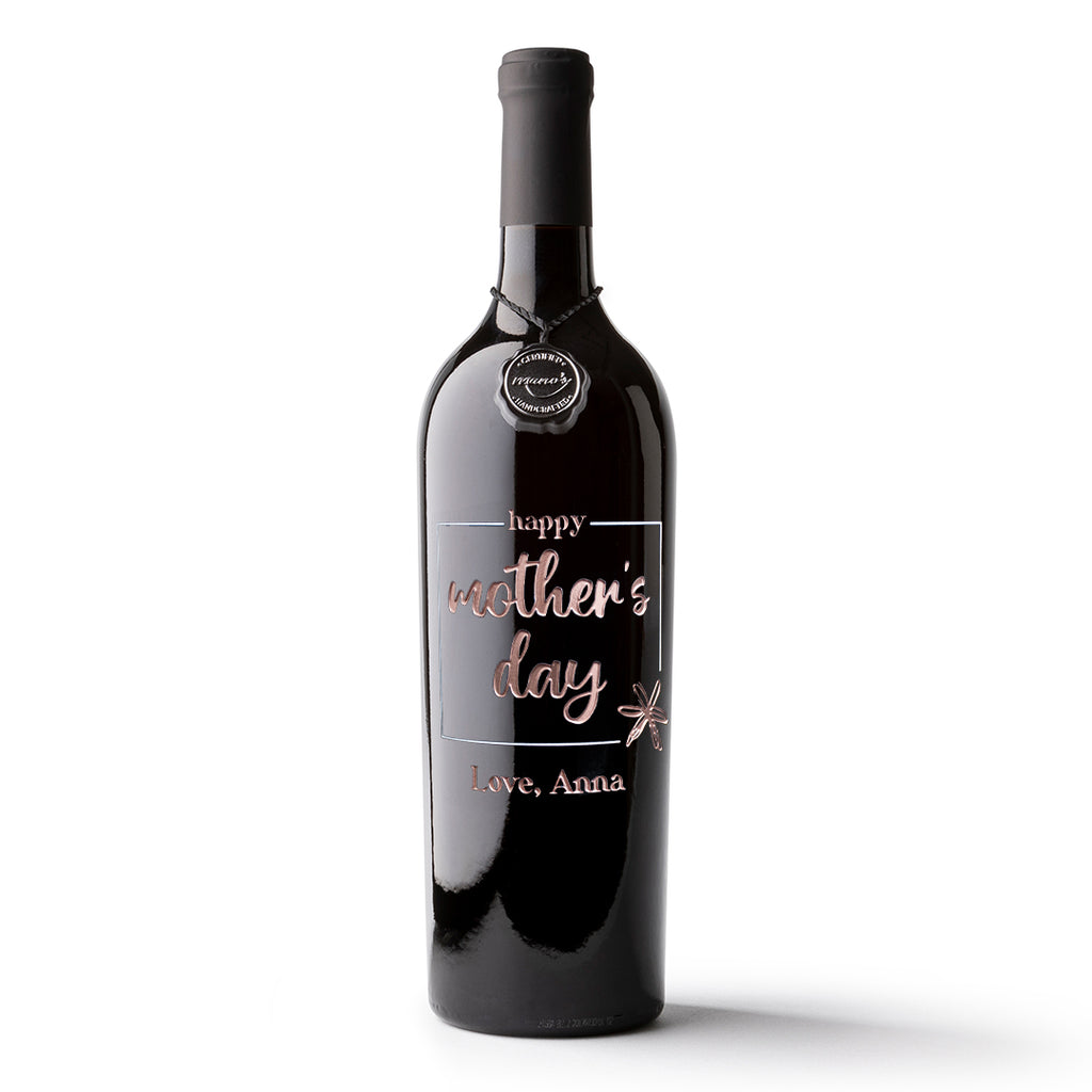 Happy Mother's Day Custom Etched Wine