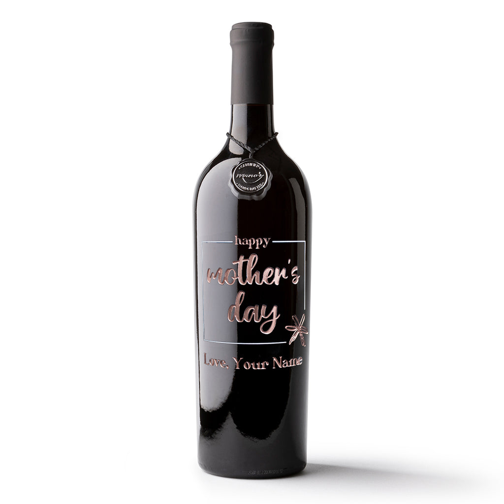 Happy Mother's Day Custom Etched Wine